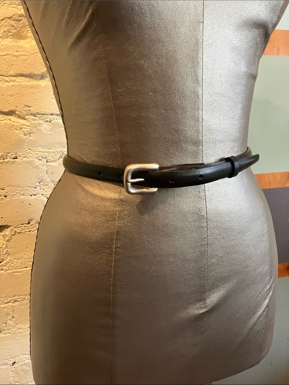 Vintage 90s Calvin Klein Black Leather Belt size small - Picture 1 of 12